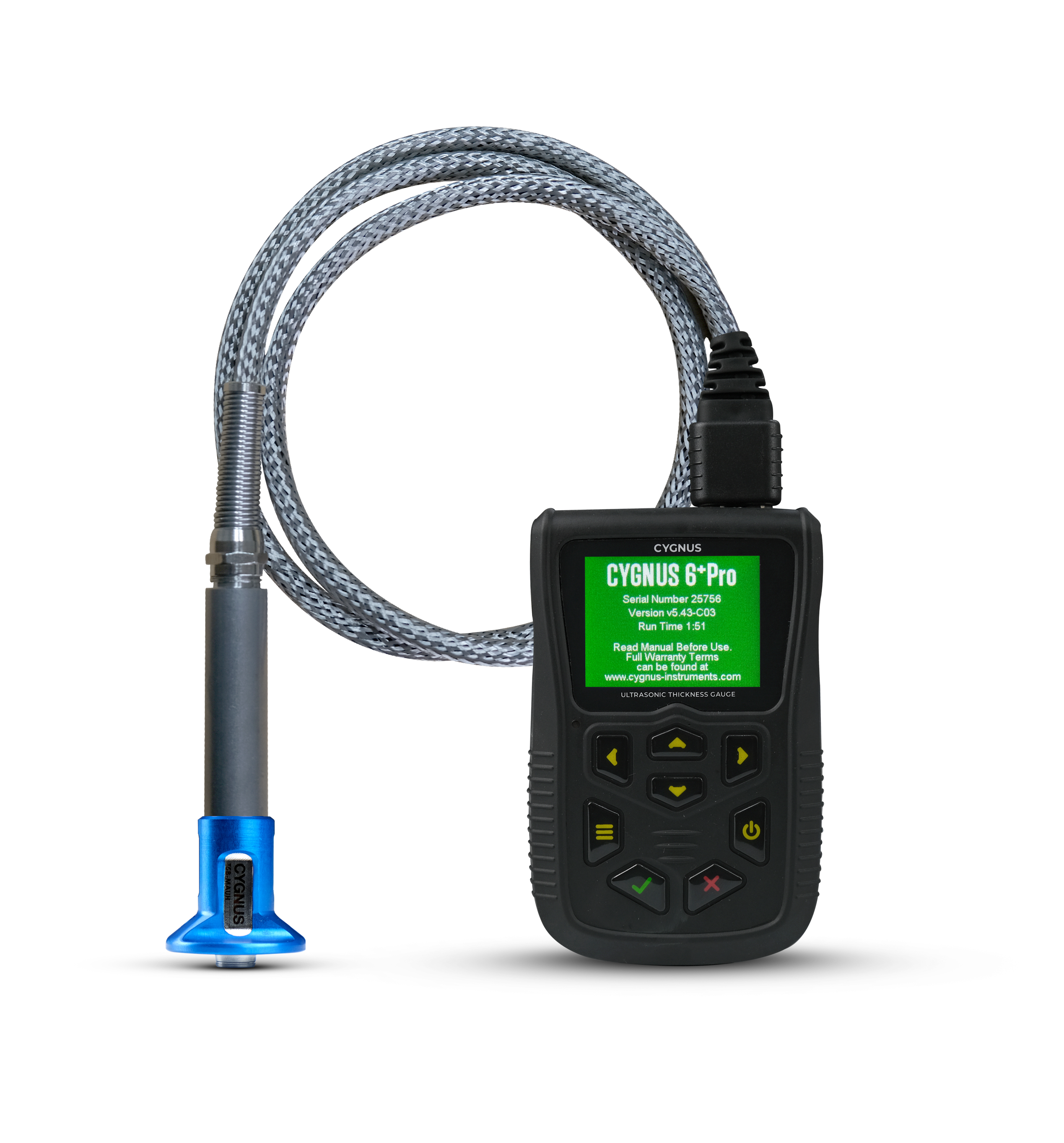 Avancerad tjockleksmätare med A-scan, B-scan och Deep Coat-funktion – mäter genom beläggningar upp till 20 mm i krävande industrimiljöer.